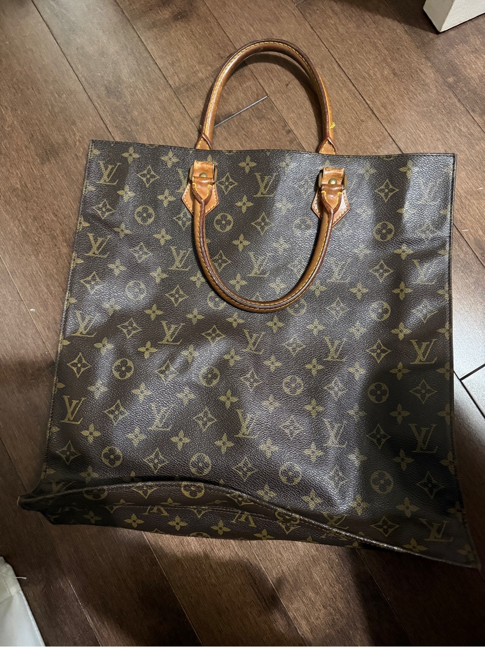 Louis Vuitton authentic vintage Leather Bag with Tan Trim